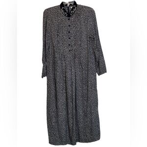 NWT Vintage Halmode floral print dress, stand collar Size 16W New Old Stock